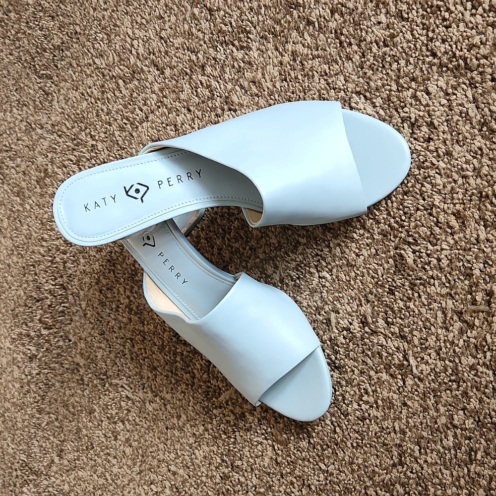 Katy Perry Baby Blue Clear Heel Sandals